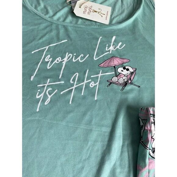 Munki Munki Snoopy Peanuts Women’s Sz 1X Pajama Pj Set Summer Tank & Shorts NEW - Picture 3 of 12